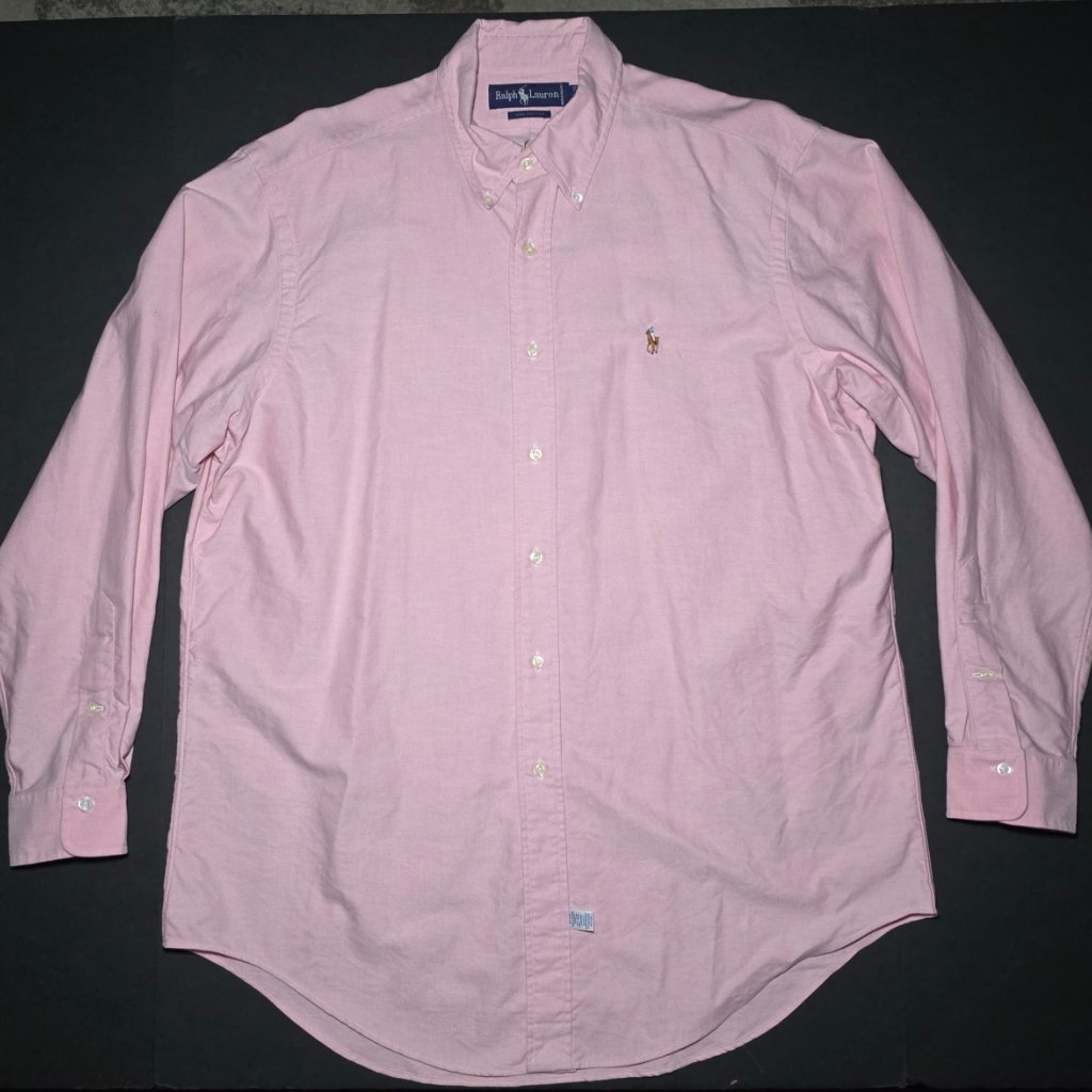 Ralph Lauren Mens Pink Long Sleeve Button Up Shirt Size 16 1/2 - 34